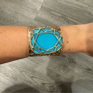 Kendra Scott Geneva Cuff in Chalcedony Turquoise and Gold